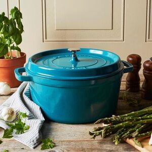 Staub Blue Cast Iron Dutch Oven